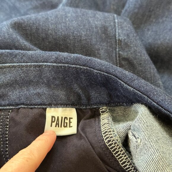 Paige Harper Belted High Rise Wide Leg Jeans Womens Size 32 Dark Wash - Picture 10 of 11